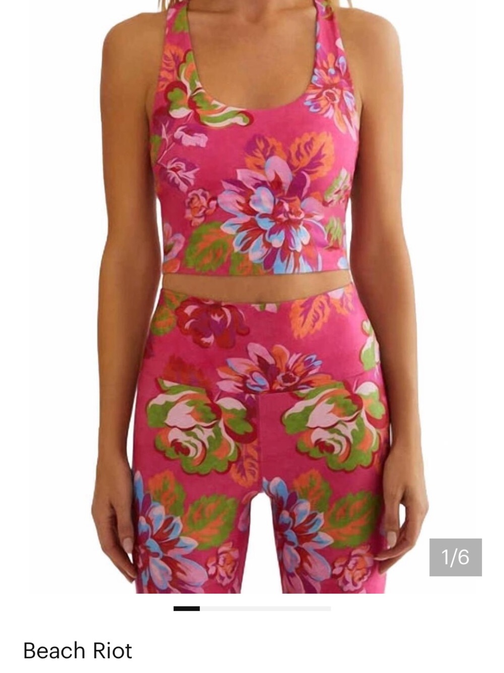 Beach Riot Yara Sports Bra in Sugar Bloom XL